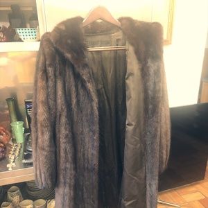 Frost Bros Full Length Black Sable Fur Coat